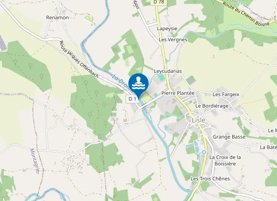 Map of CAMPING MUNICIPAL DE LISLE