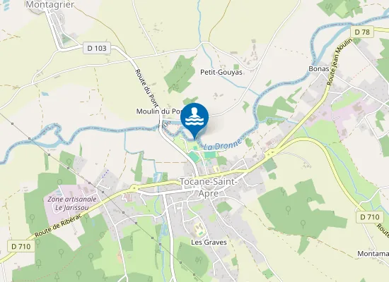 Map of PLAGE DU CAMPING MUNICIPAL DE TOCANE