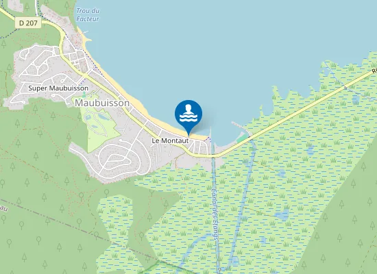 Map of PLAGE DU MONTAUT