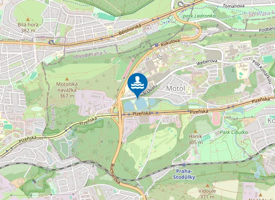 Map of Koupaliště Ve Volné Přírodě Motol