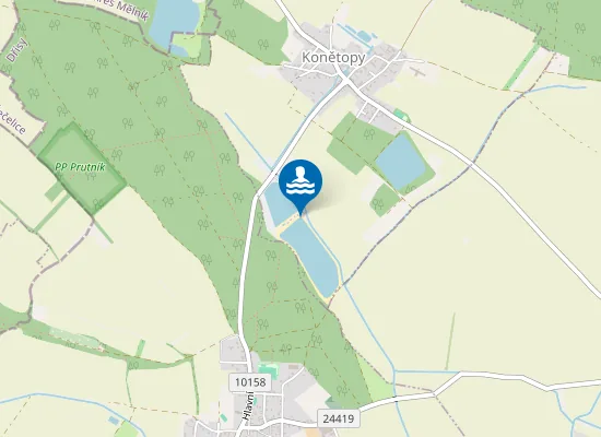 Map of Jezero Konětopy