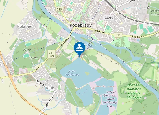 Map of Jezero Poděbrady