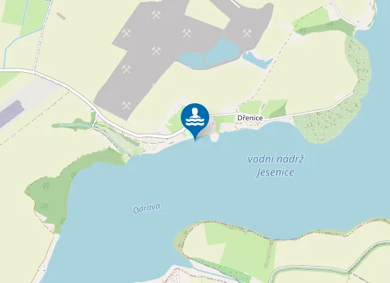Map of Koupaliště Jesenice - Dřenice