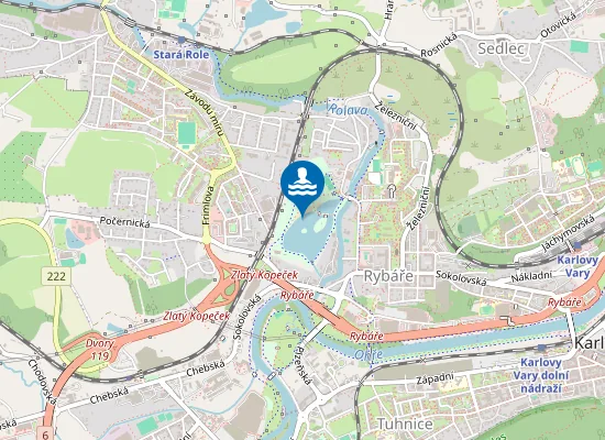 Map of Koupaliště Rolava - Karlovy Vary