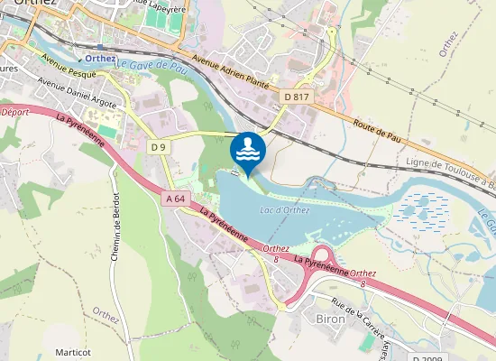 Map of LAC DE LA BASE DE LOISIRS D'ORTHEZ