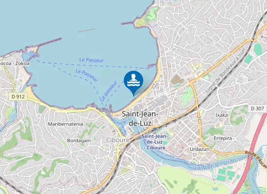 Map of GRANDE PLAGE SUD (RUE GARAT)