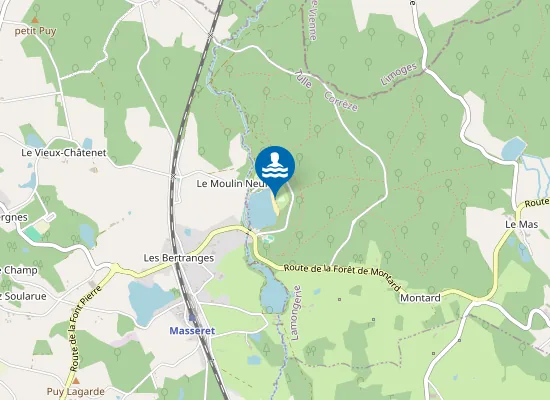 Map of PLAN D'EAU MASSERET-LAMONGERIE