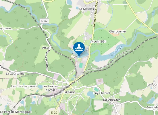 Map of PLAN D'EAU DE BUSSIERE-GALANT