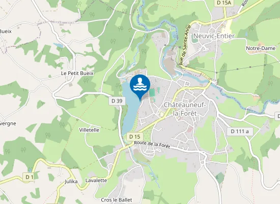 Map of PLAN D'EAU DE CHATEAUNEUF-LA-FORET