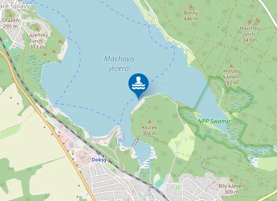 Map of Máchovo Jezero - Klůček