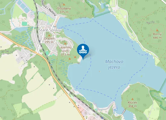 Map of Máchovo Jezero - Pláž Staré Splavy