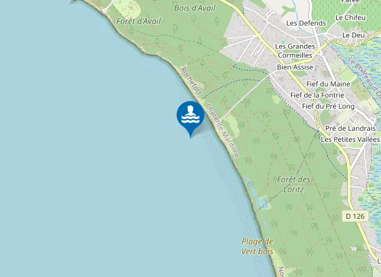 Map of PLAGE DE VERT-BOIS