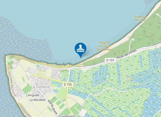 Map of PLAGE DE LA CONCHE DES BALEINES