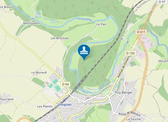 Map of LUSIGNAN - CAMPING (LA VONNE)