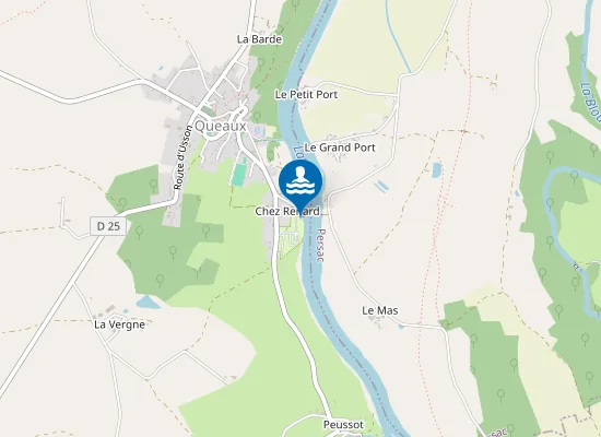 Map of QUEAUX - CAMPING (LA VIENNE)