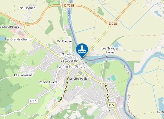 Map of LA ROCHE-POSAY (BAIGNADE SUR LA CREUSE)