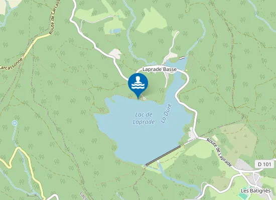 Map of PLAN D'EAU DE LAPRADE BASSE