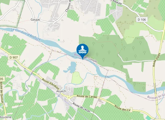 Map of LES RIVES DU GARDON