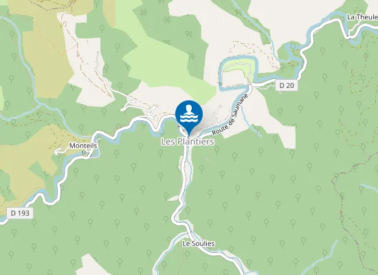 Map of BAIGNADE DES PLANTIERS