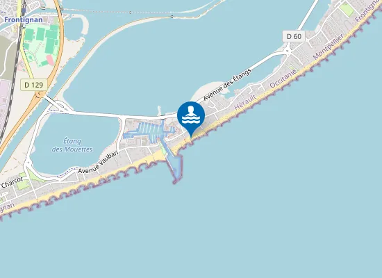 Map of FRONTIGNAN PLAGE - EST DU PORT