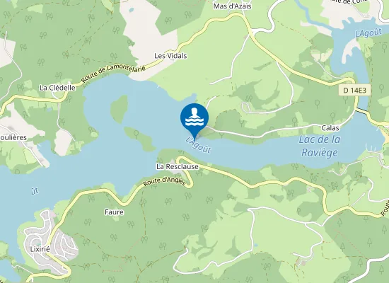 Map of LAC DE LA RAVIEGE - GUA DES BRASSES