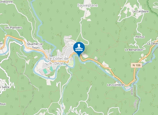 Map of CAMPING MUNICIPAL DU COLLET DE DEZE