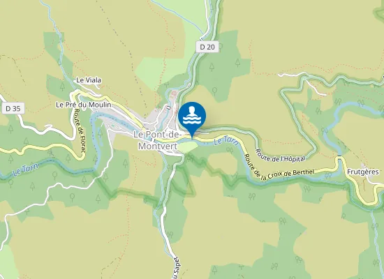 Map of CAMPING MUNICIPAL DU PONT DE MONTVERT