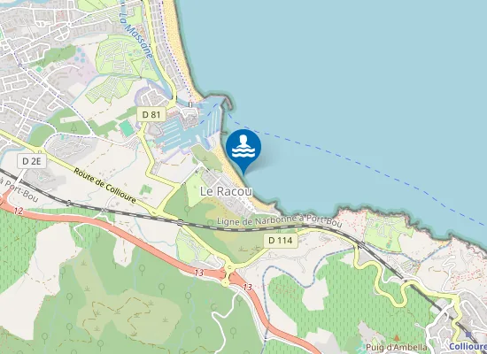 Map of PLAGE DU RACOU