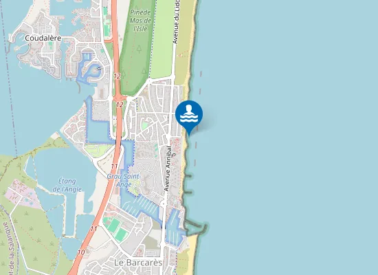 Map of PLAGE DU LIDO (BARCARES)