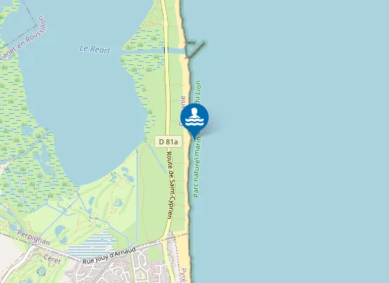 Map of PLAGE LIDO SUD (CANET)