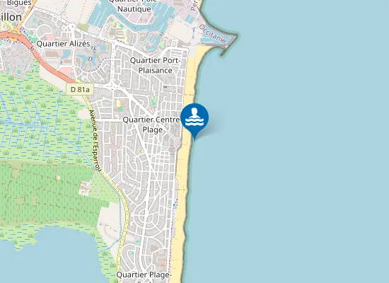 Map of PLAGE CENTRALE