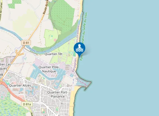 Map of PLAGE DU SARDINAL (POSTE SECOURS)