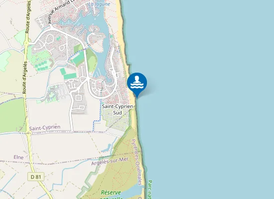 Map of POSTE DE SECOURS No6, PLAGE DE LA LAGUNE