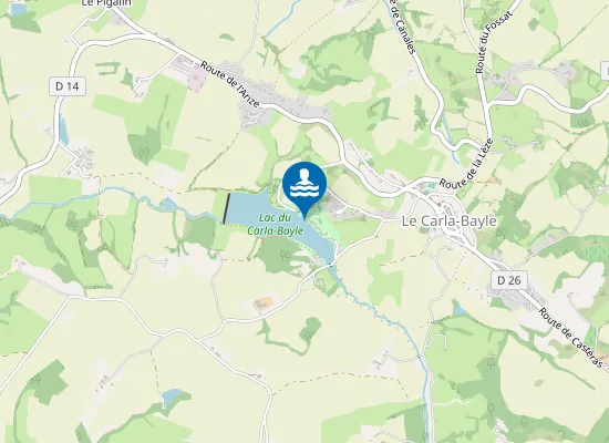 Map of CARLA-BAYLE PLAN D'EAU