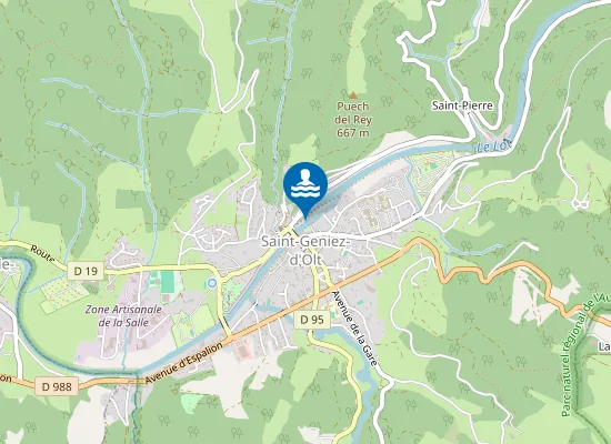 Map of PLAGE AMONT VIEUX PONT