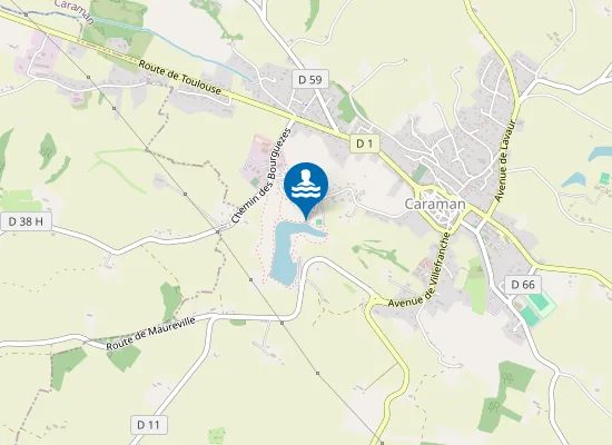 Map of BAIGNADE AMENAGEE DE CARAMAN