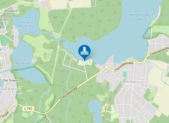 Map of KLEIN KOERISER SEE GROSS KOERIS OT KLEIN KOERIS JUGENDHERBERGE