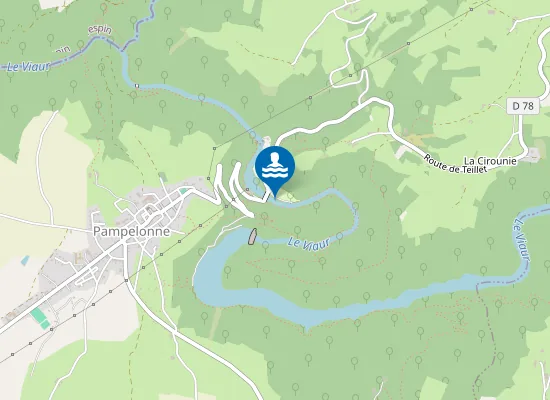 Map of CAMPING AIRE NATURELLE PAMPELONNE