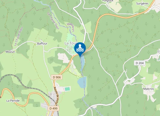 Map of PLAN D'EAU DE LA TOUR