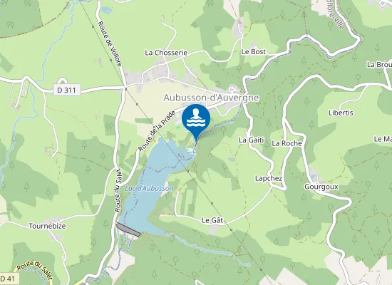 Map of PLAN D'EAU D'AUBUSSON D'AUVERGNE