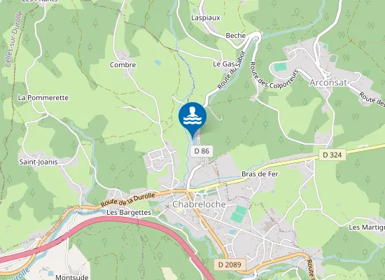 Map of PLAN D'EAU DE CHABRELOCHE