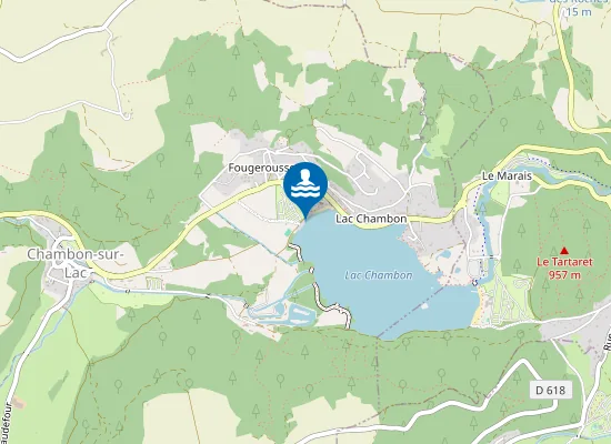 Map of LAC CHAMBON : PLAGE OUEST