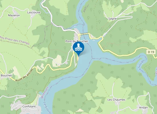 Map of FADES BESSERVES:PONT DU BOUCHET