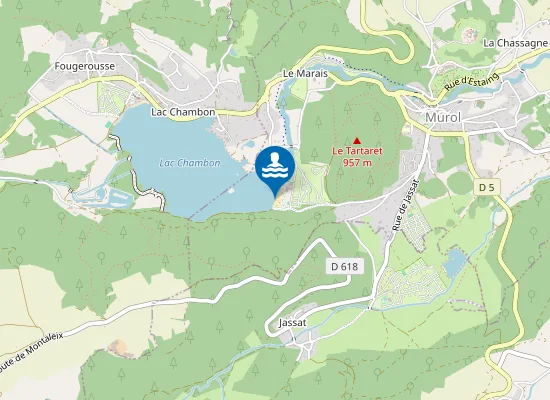 Map of LAC CHAMBON : PLAGE EST