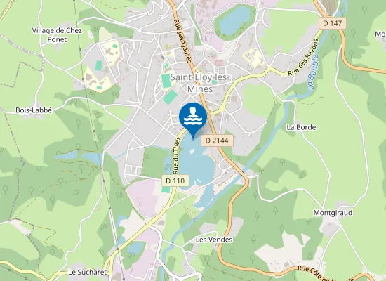 Map of PLAN D'EAU DE ST ELOY LES MINES