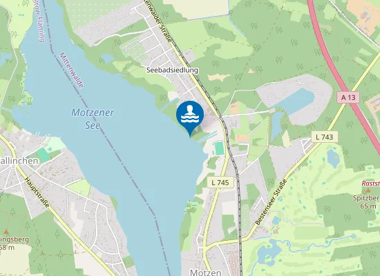 Map of MOTZENER SEE MOTZEN