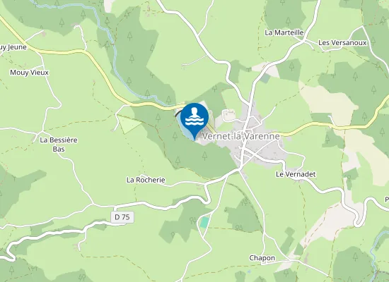 Map of PLAN D'EAU DU VERNET LA VARENNE