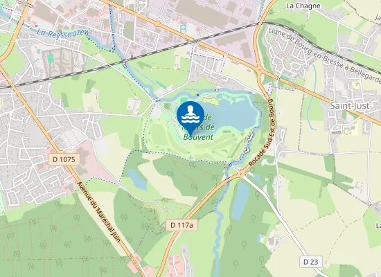 Map of BOURG EN BRESSE - PLAN D'EAU DU PARC DE LOISIRS DE BOUVENT