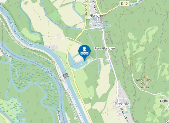 Map of BREGNIER-CORDON - PLAN D'EAU COMMUNAL DE GLANDIEU