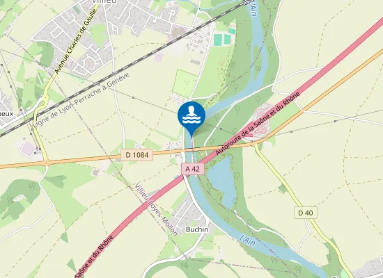 Map of CHAZEY-SUR-AIN - RIVE GAUCHE DE L'AIN EN AMONT DU PONT SUR L'AIN